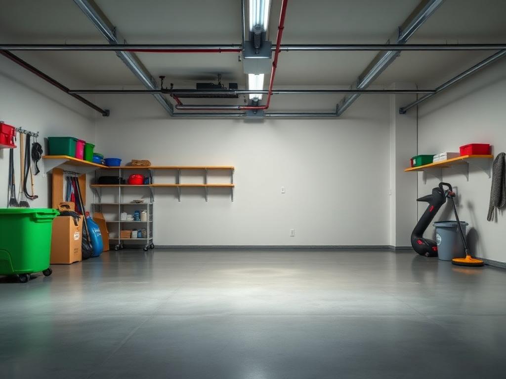 Clean empty garage after Dr Clutter cleanout